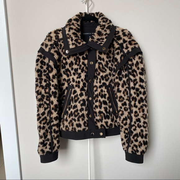 Veronica Beard Anita leopard teddy bomber jacket XL - Picture 4 of 12